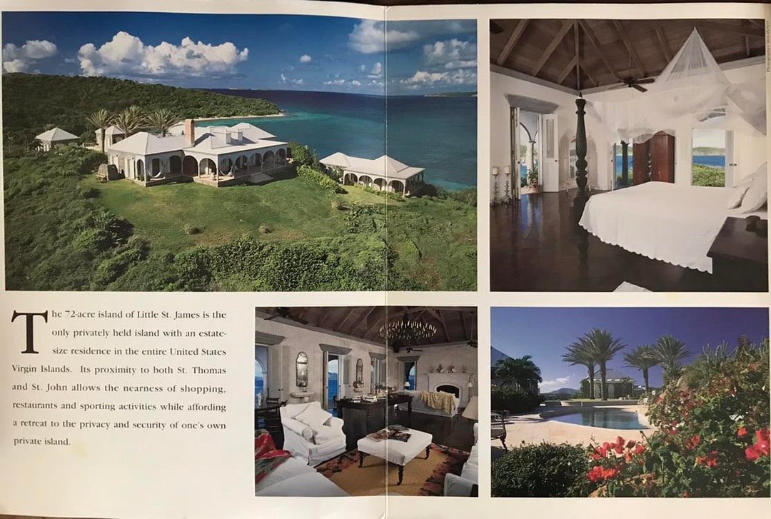 Original 1997 brochure for Little Saint James, before Epstein bought it in 1998