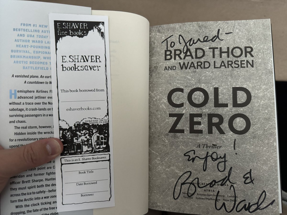 Always ALWAYS shop local.
My local bookstore owner went to the book show in Savannah, GA. Met <a href="/BradThor/">Brad Thor</a> and had him sign his newest book directly to me and gave me it today.

What a wonderful treat, I am so thankful for this wonderful community <a href="/sunshinebookco/">Sunshine Book Co. - Clermont</a> <a href="/AtriaMysteryBus/">Atria Mystery Bus</a>