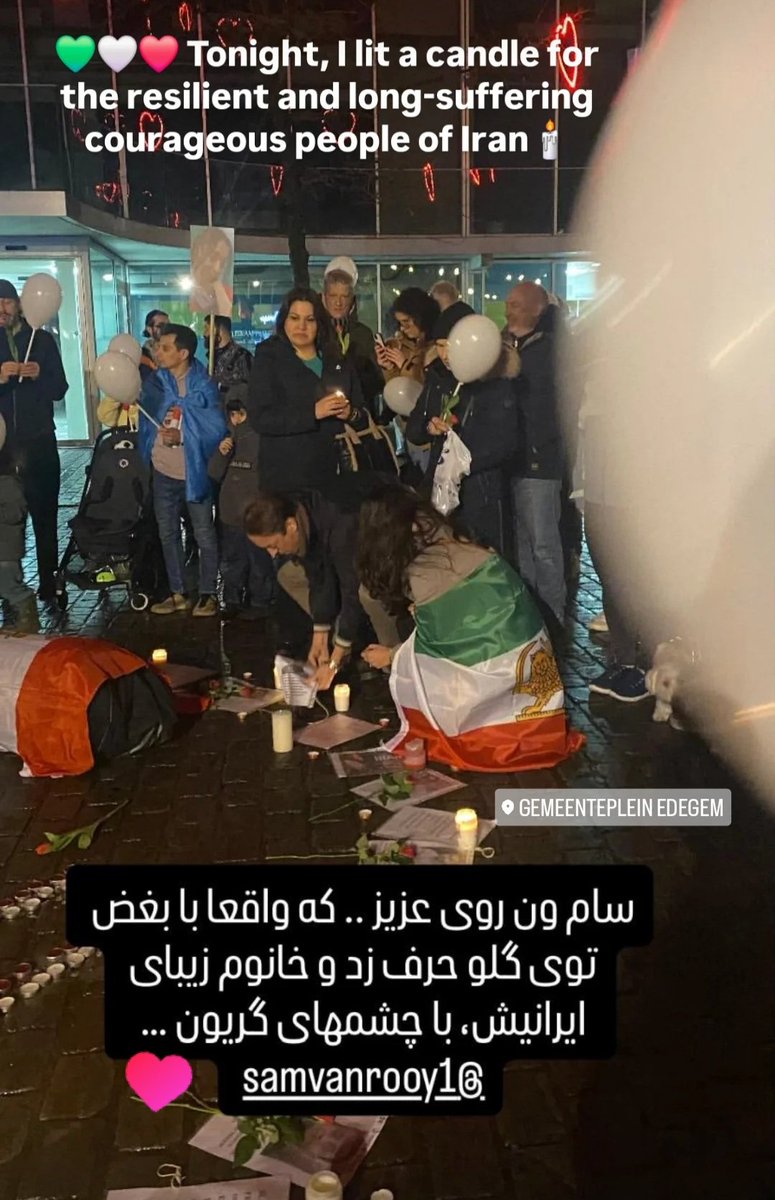 💚🤍❤️ Tonight in Antwerp, I lit a candle for the resilient and long-suffering courageous people of #Iran🕯