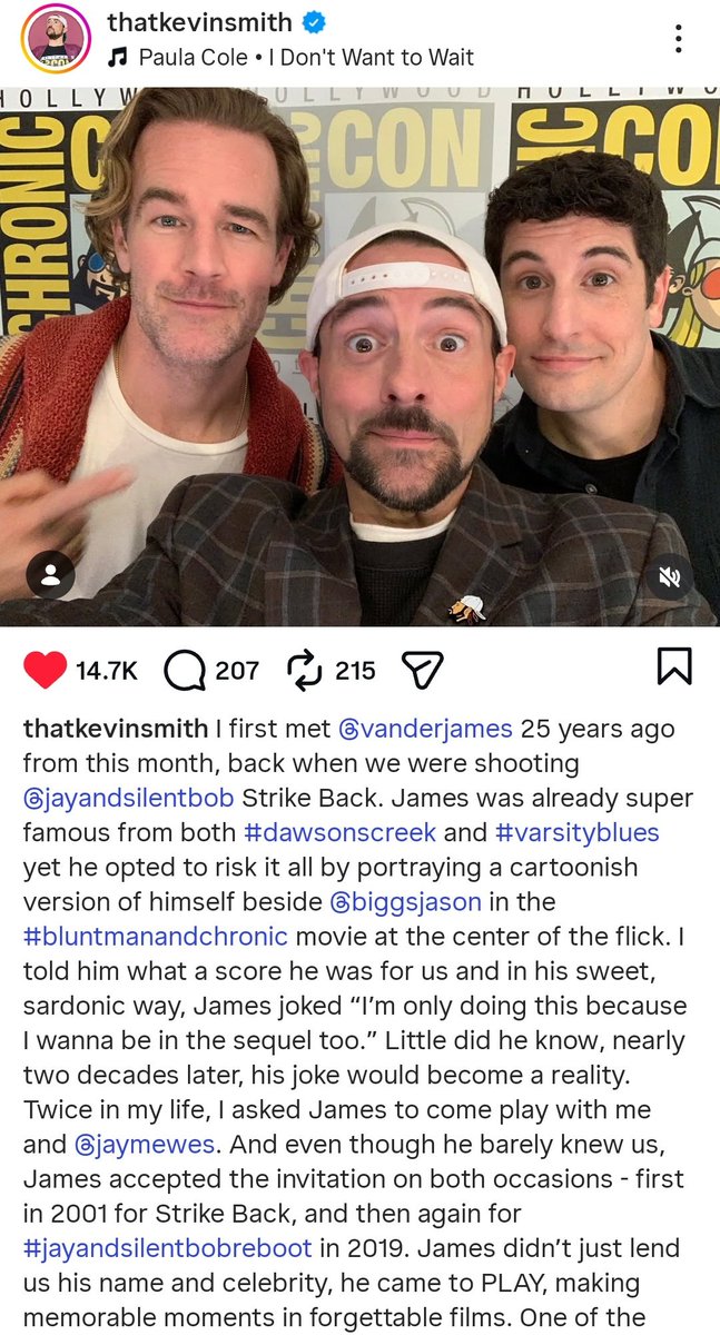 charmed_og's tweet photo. From Kevin Smiths insta: ✨️🤍 https://t.co/eeUa3gcyTz