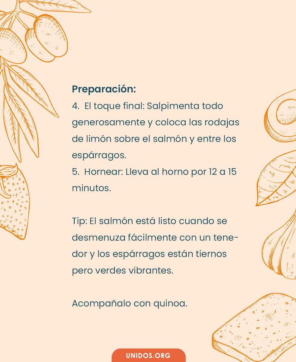 unidosdp's tweet photo. La sugerencia de hoy es: Salmón al limón y ajo con espárragos. 🐟 https://t.co/mPmaQtbtEC
