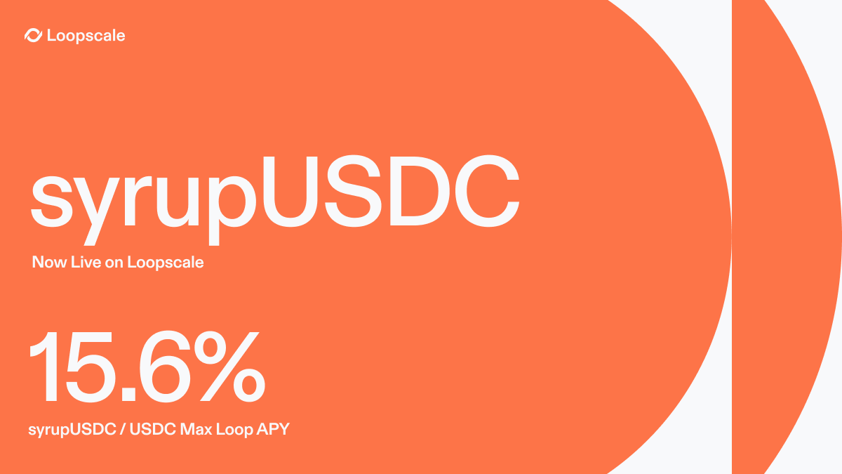 syrupUSDC from <a href="/maplefinance/">Maple</a> earns yield from overcollateralized institutional loans.

Amplify that yield by looping syrupUSDC on Loopscale with up to 10x leverage for a max APY of 15.6%.

Here's how this Loop works↓