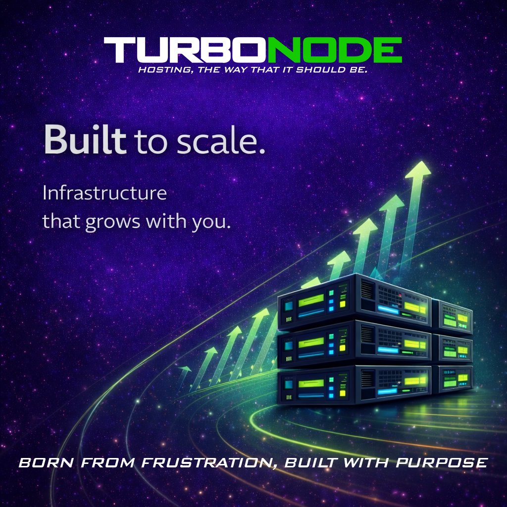 TurboNode1's tweet photo. When your foundation is solid, growth feels simple.

TurboNode | Hosting the way that it should be.

#TurboNode #VPS #CloudHosting #ScaleWithConfidence #LinuxServer #DevLife #StartupTools #Infrastructure https://t.co/HQ5KRsbG5V