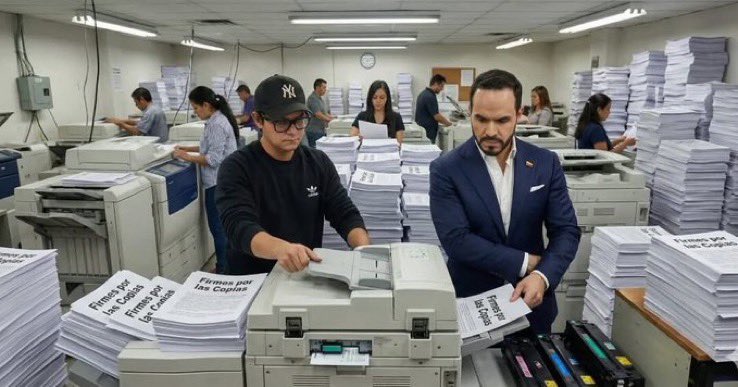 URGENTE ULTIMA HJORA 🛑🚨

Nos llegan imágenes exclusivas  de la campaña de la tigresa <a href="/ABDELAESPRIELLA/">Abelardo De La Espriella</a>   los 5 millones de fotocopias para su intención presidencial 😂

El llamado “fraude de firmas” en la campaña de <a href="/ABDELAESPRIELLA/">Abelardo De La Espriella</a>  de la Espriella se refiere a las