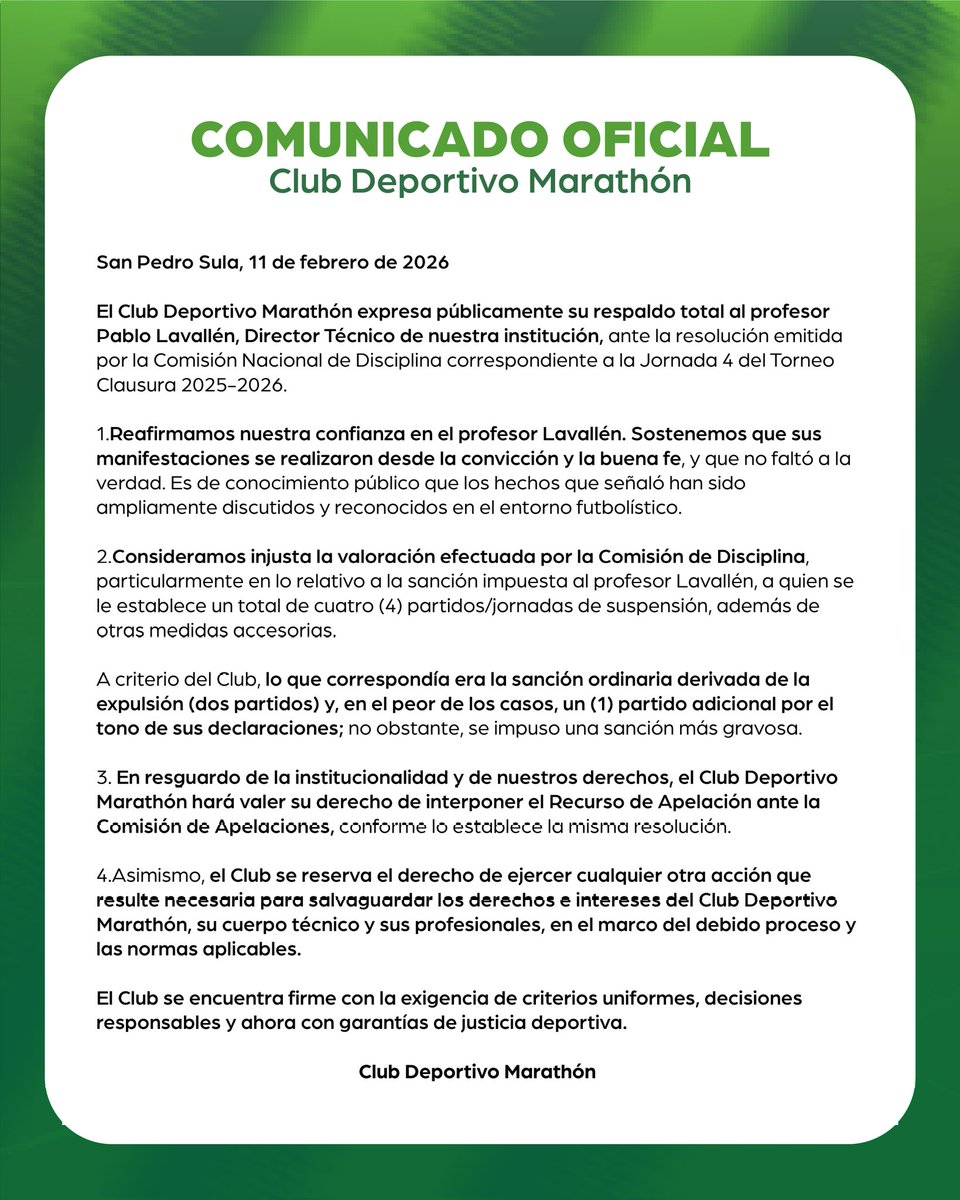 Comunicado oficial