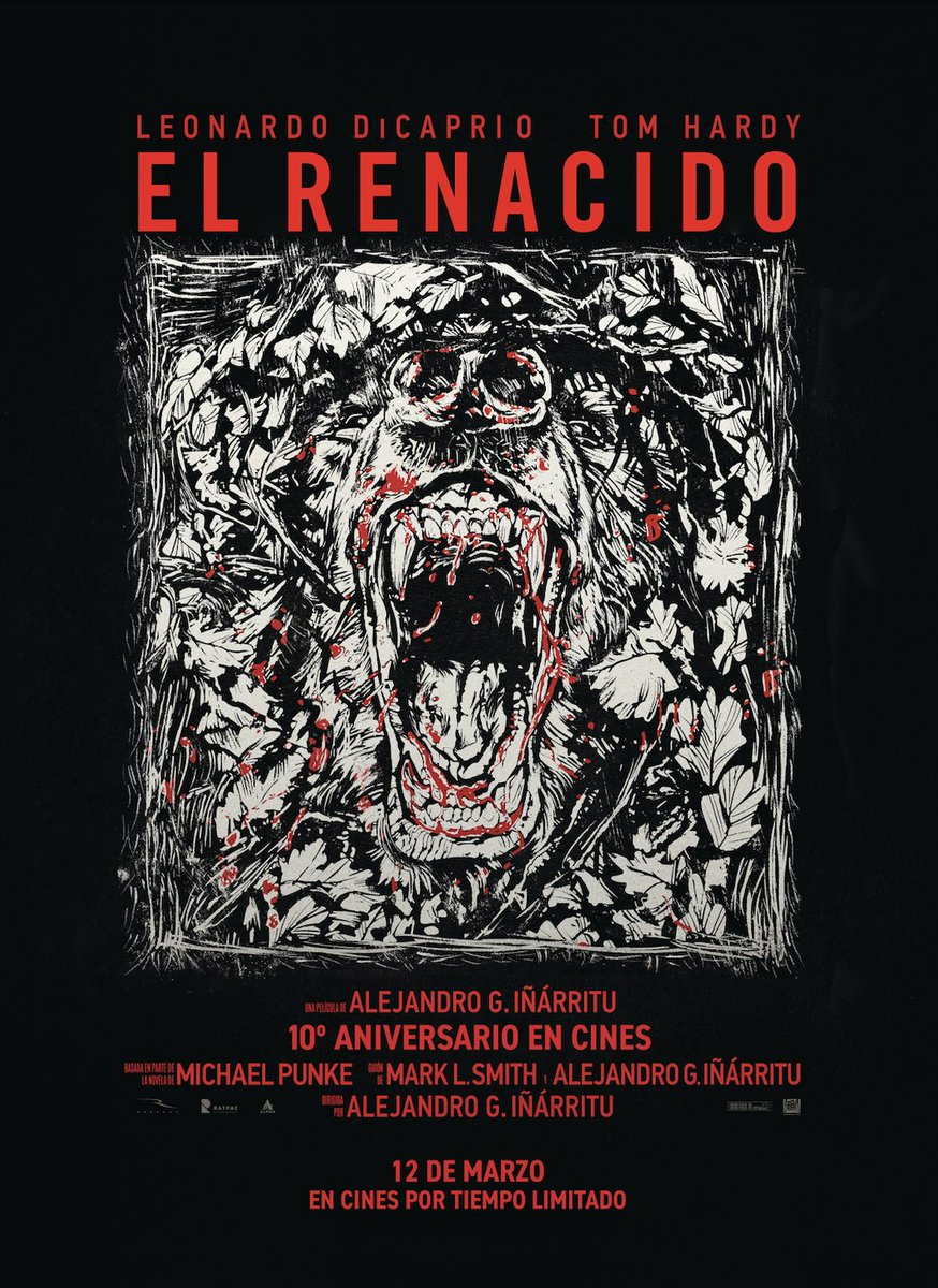 Cinemex's tweet photo. #ElRenacido, de Alejandro G. Iñárritu, cumple 10 años y regresa a la pantalla grande de Cinemex este 12 de marzo. https://t.co/1XWc9c4apk