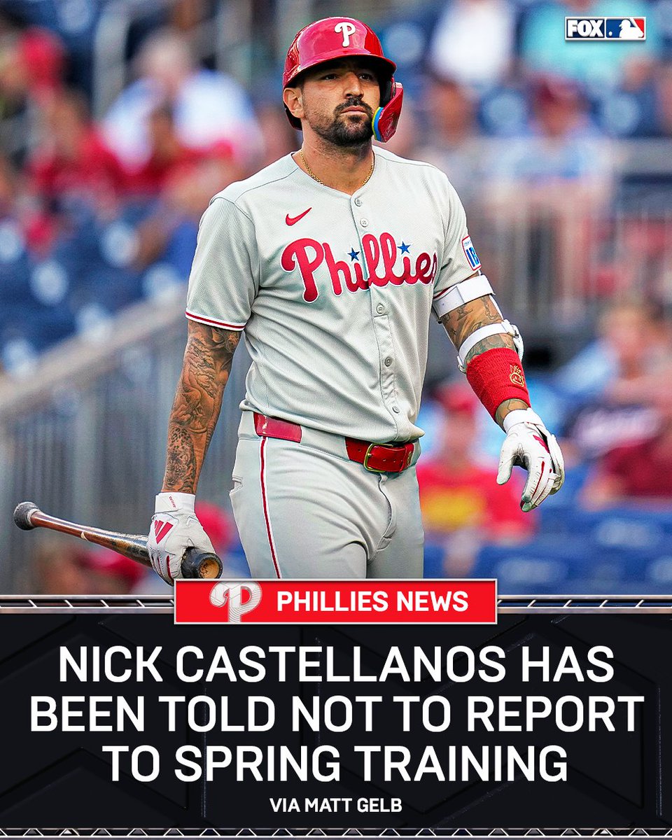 MLBONFOX's tweet image. The Phillies are expected to trade or release Nick Castellanos in the next two days, per @MattGelb