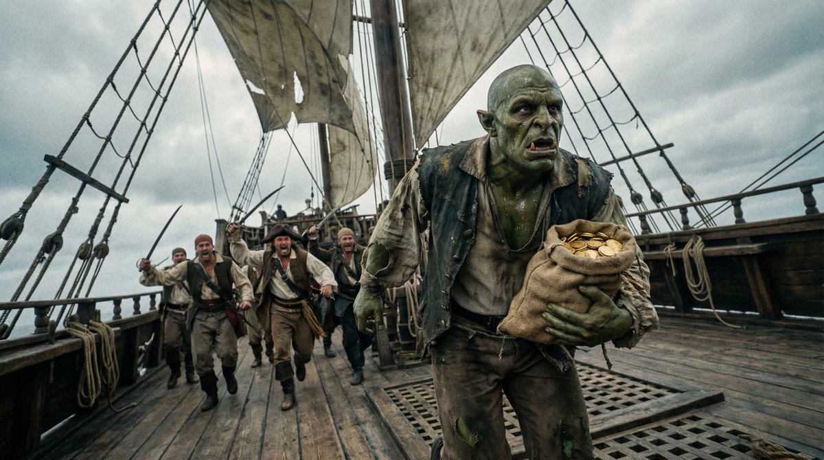 Detailed pirate chase scene prompt