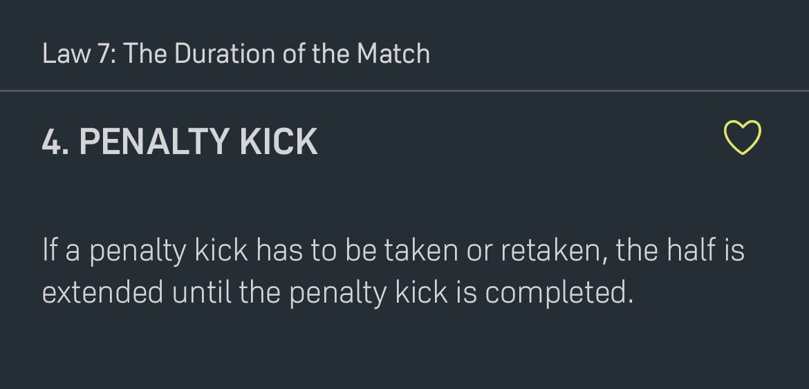 pauloshea24's tweet photo. @DunlopDougie @Kev_McGurk @LiviFCOfficial @livingston_intl It's not the same with a free kick. The laws explicitly say the half is extended if a penalty is to be taken. https://t.co/ixHTvd358z