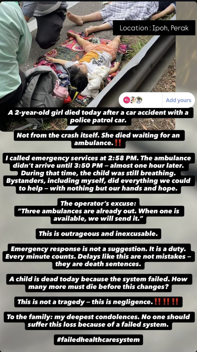 If this is true, and hour for an abulance to arrive is actually diabolical, borderline negligance 

HRPB is only around 15-20min from the area, that is ofc assuming the ambulance came from HRPB 

 why was there only 3 available ambulances? that is way too little