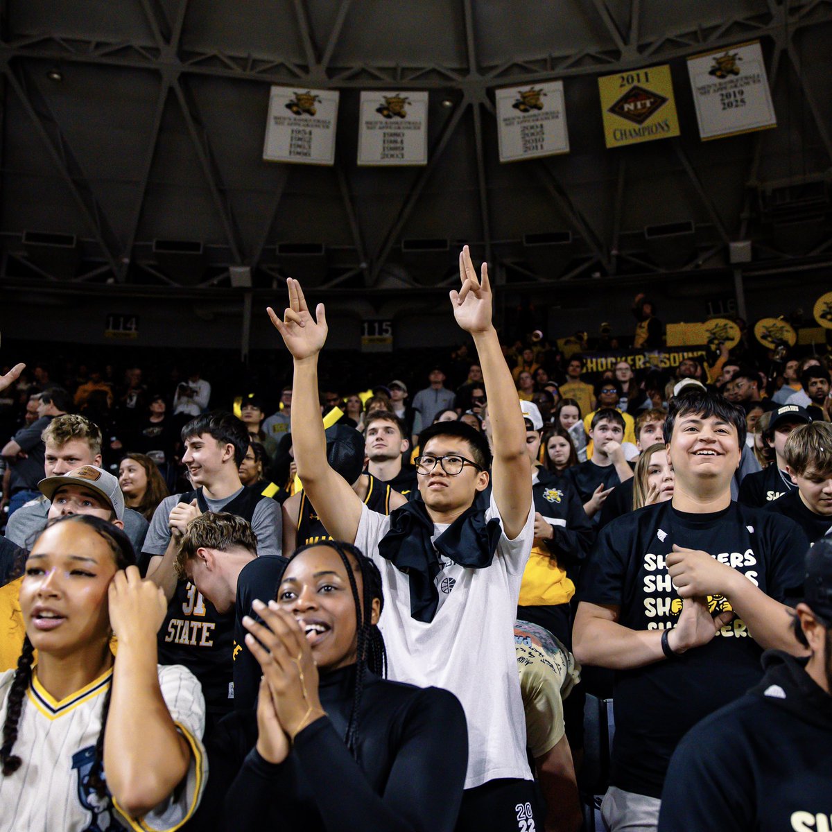 GoShockers's tweet photo. GA tickets for tonight’s @GoShockersMBB game are officially SOLD OUT‼️

Student tickets remain available to claim online. https://t.co/PfmQ5VN6Aw