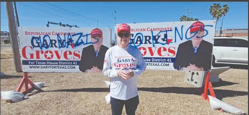ANJournal_RGV's tweet photo. Vandalized: 20 political signs belonging to Republican candidate defaced. | Area&amp;State

#GaryGroves #MarchPrimary #elections #voting #riograndevalley #news 

🔻The full story can be seen here:

https://t.co/OVvcviZBVM

📸 Screengrab via Gary Groves' Facebook https://t.co/2mGpigw5vu