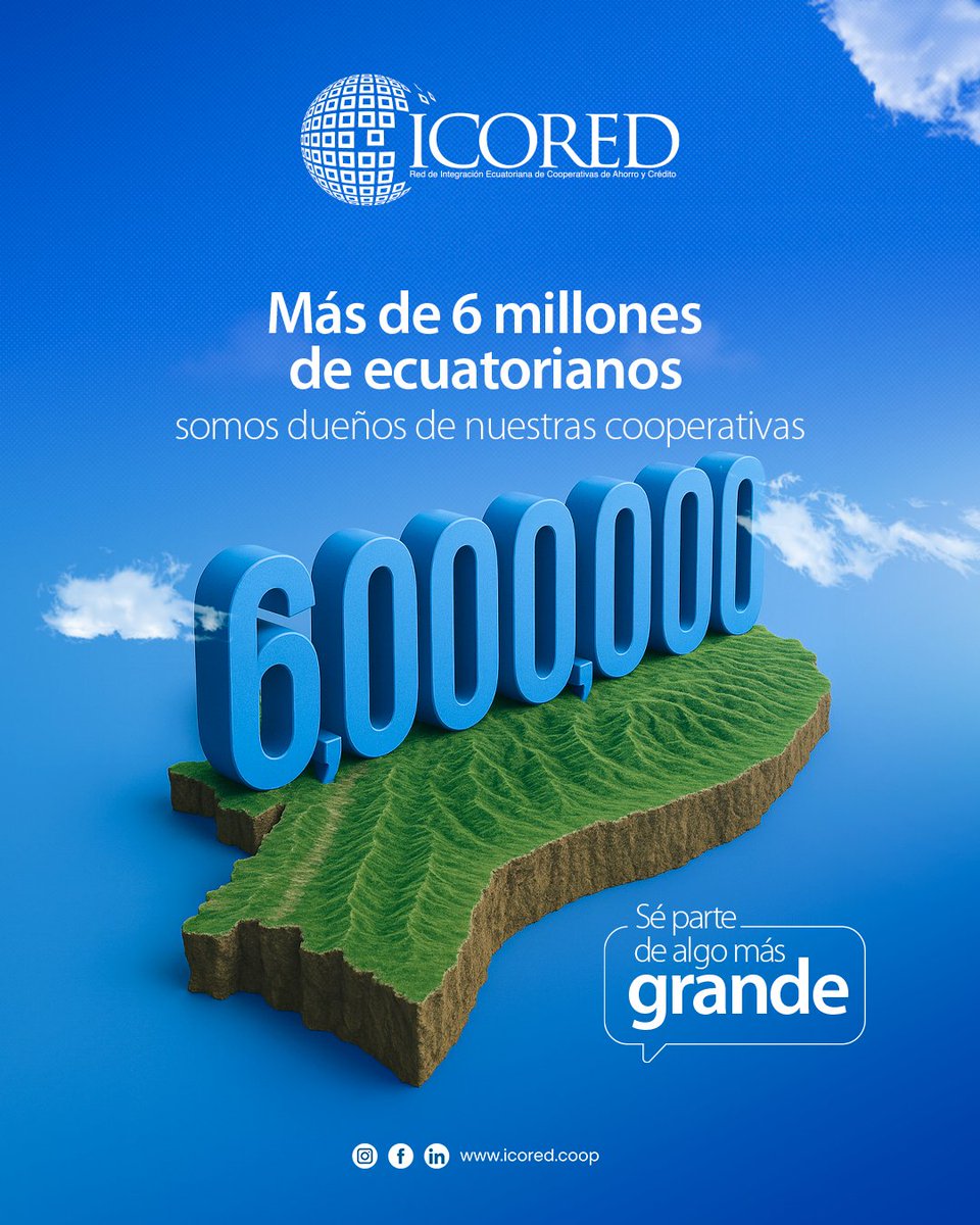IcoredEC's tweet photo. 💡 Ser socio de una cooperativa de ahorro y crédito es más que pertenecer: es ser dueño.🙌. Toda una comunidad que somos parte de algo más grande. 💚#SéParteDeAlgoMásGrande https://t.co/9w9TahqhEb