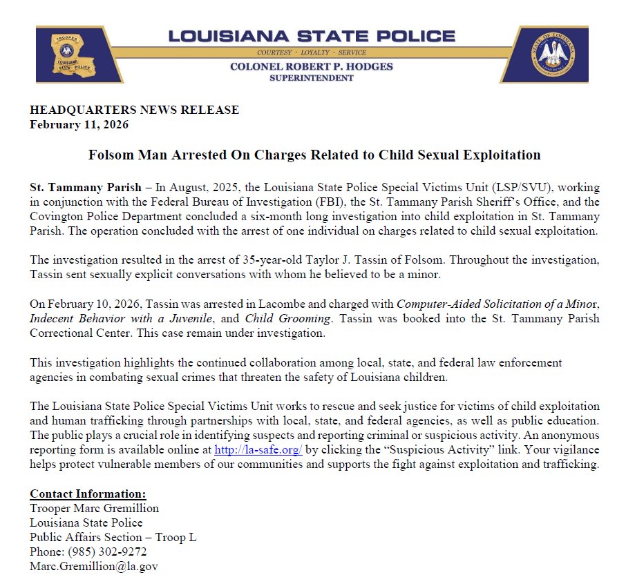 LA State Police tweet media