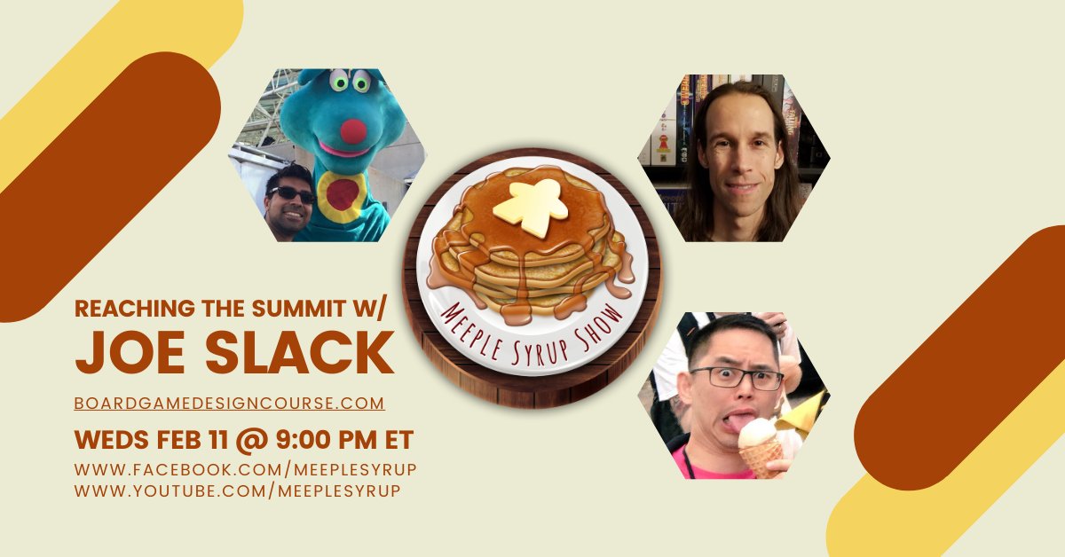 MeepleSyrup's tweet photo. 🎲✂️
Tonight at 9PM EST (UTC-5), @SenFoongLim and
 Hafiz chat with Joe Slack (https://t.co/EYcbrYyXoL) about the most recent Board Game Design Virtual Summit and what participants experienced.

Come join in the chat https://t.co/1EJ5j9p4PB or https://t.co/7X0ckPMG3C! https://t.co/70Uzl17Jkd
