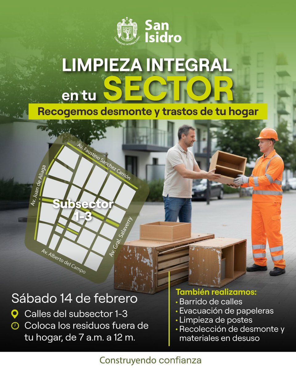 El 𝟏𝟒 𝐝𝐞 𝐟𝐞𝐛𝐫𝐞𝐫𝐨, realizaremos un operativo integral de limpieza en el ...