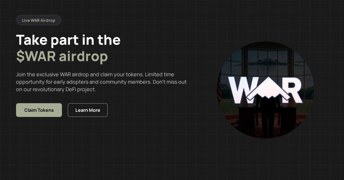 Get set! $WAR Airdrop is live!
A reward for our dedicated community members.
Simply follow the instructions below to claim your tokens.

send-it.fun/?ca=8opvqaWysX…