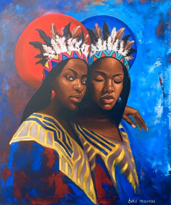 Christhinambo's tweet photo. Art of the Day! "ZULU TWINS". Buy at: https://t.co/2iAFzC39pw https://t.co/Z1TqnyjVYA