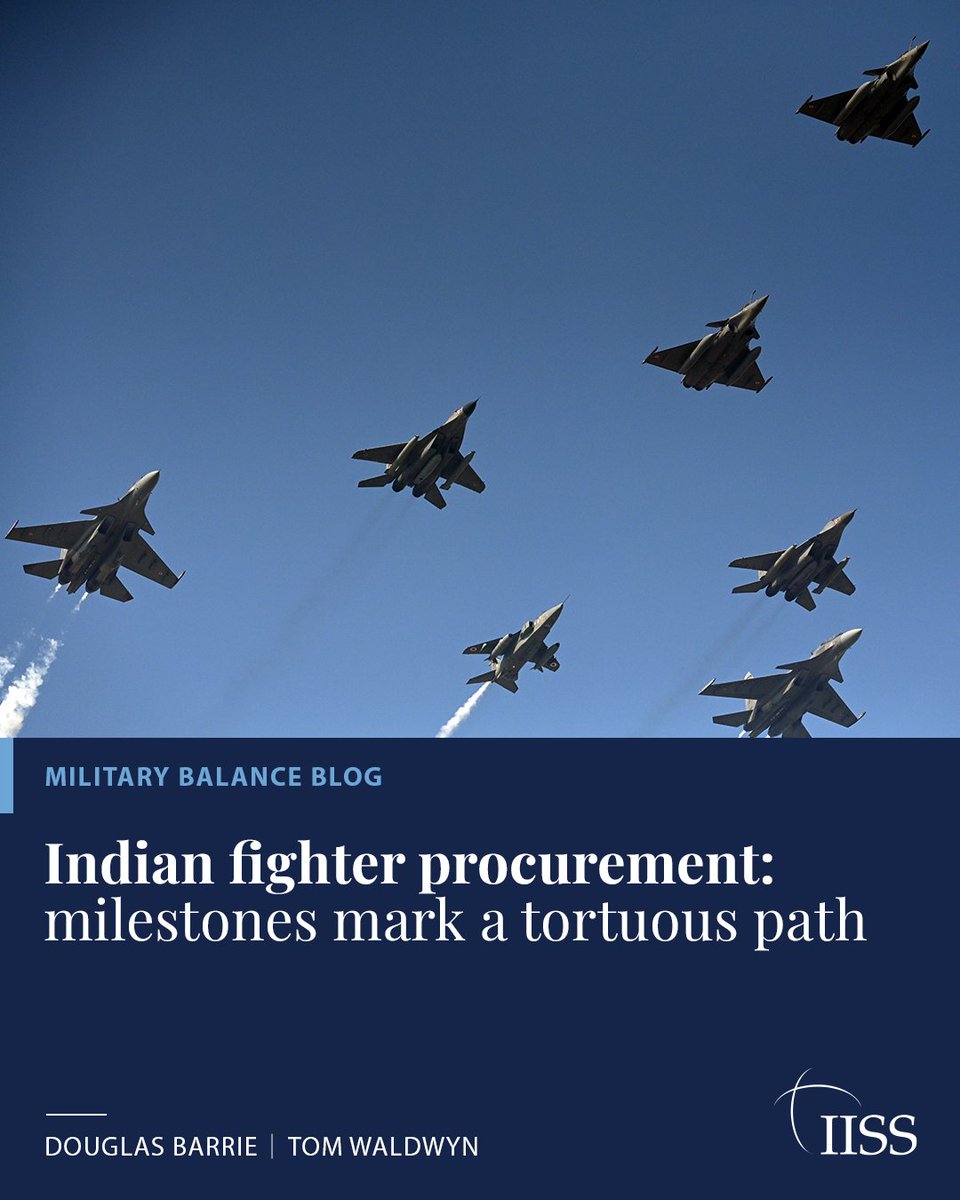 IISS_org's tweet photo. There is a fundamental requirement in any Indian combat aircraft competition: stamina. 

Delhi may be about to pass separate milestones for two key air force programmes, both of which are, by some measures, more than a decade late. While further delays cannot be ruled out, threat developments may be prompting activity.

Read the latest analysis by Douglas Barrie and Tom Waldwyn (@twaldwyn):  https://t.co/Wk6Z3vF8gM