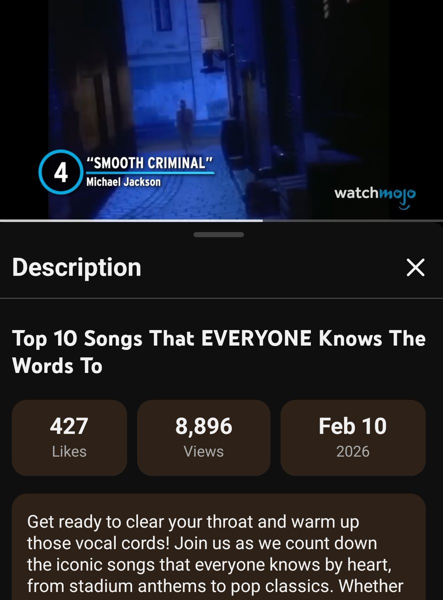 MJJSpotify2015's tweet image. "Smooth Criminal " is listed #4th on @WatchMojo Top 10 Song Everyone Knows The Words To. We love to see it. #MichaelJackson #KingOfPop