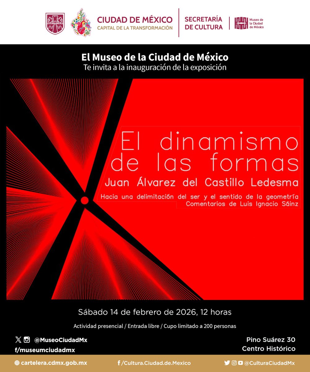 MuseoCiudadMX's tweet photo. #Inauguración | Este 14 de febrero, celebra el amor al arte con nosotros porque tenemos nueva expo: El dinamismo de las formas de Juan Álvarez del Castillo Ledesma

Arte en tres dimensiones.
Equilibrio y movimiento.
Geometría convertida en emoción.

🗓️Sábado 14 de febrero, 12 h https://t.co/6IDBrgZjZa