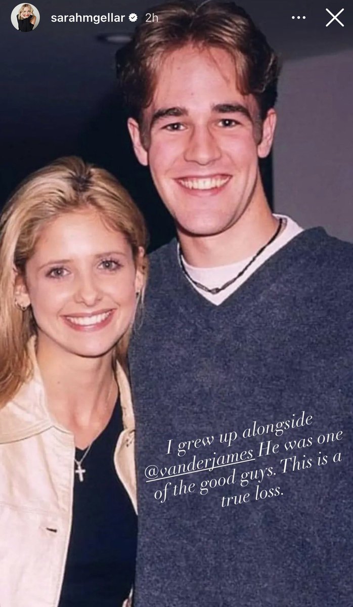 Sarah Michelle Gellar’s post for James Van Der Beek. “He was one of the good guys. This is a true loss.” 😔

Rest in peace  🕊️🌹