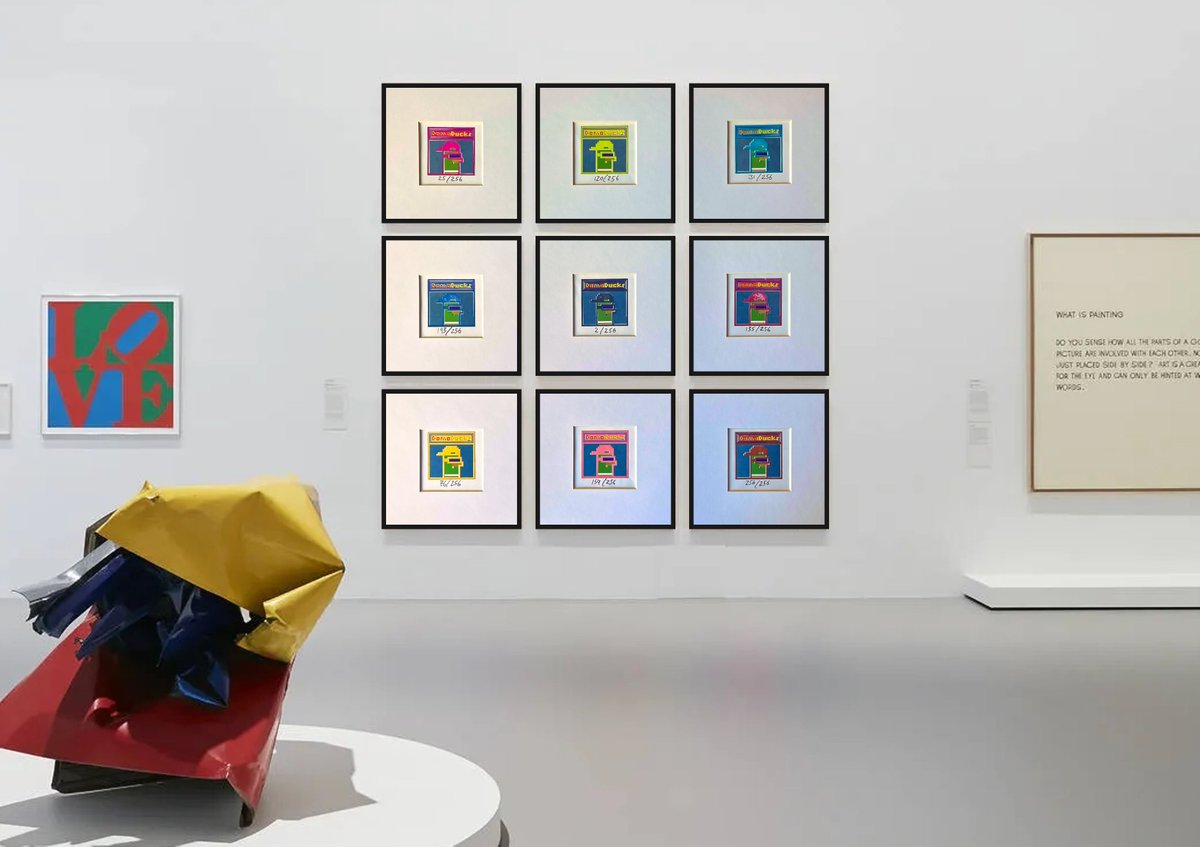<a href="/Bandy286/">Bandy</a> Thank you for the kind words! Keep in mind that those mat boards can be mounted directly into 6″ × 6″ frames to produce a vibrant Warhol-esque multicolored grid of nine physical Early Stamps. 🎨

Are you paying attention to the first duck inscribed on #Bitcoin, <a href="/MuseumModernArt/">MoMA The Museum of Modern Art</a>?