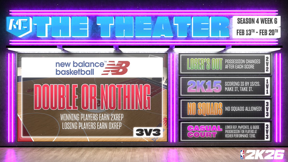 It's 2XREP or nothing presented by <a href="/newbalancehoops/">New Balance Basketball</a>  with other events happening at The Theater this week! 🏀