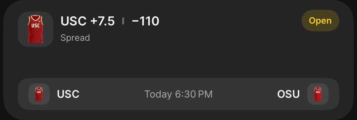 Next up, headed to Columbus. 

They’re completing fading USC here with Baker-Mazara out. <a href="/Chris_Bengel88/">Chris</a> 

Just think USC is good enough to cover this. Arenas has been electric lately, and we think USC keeps this close. 

#GamblingTwitter 
#CollegeBasketball 
#USC