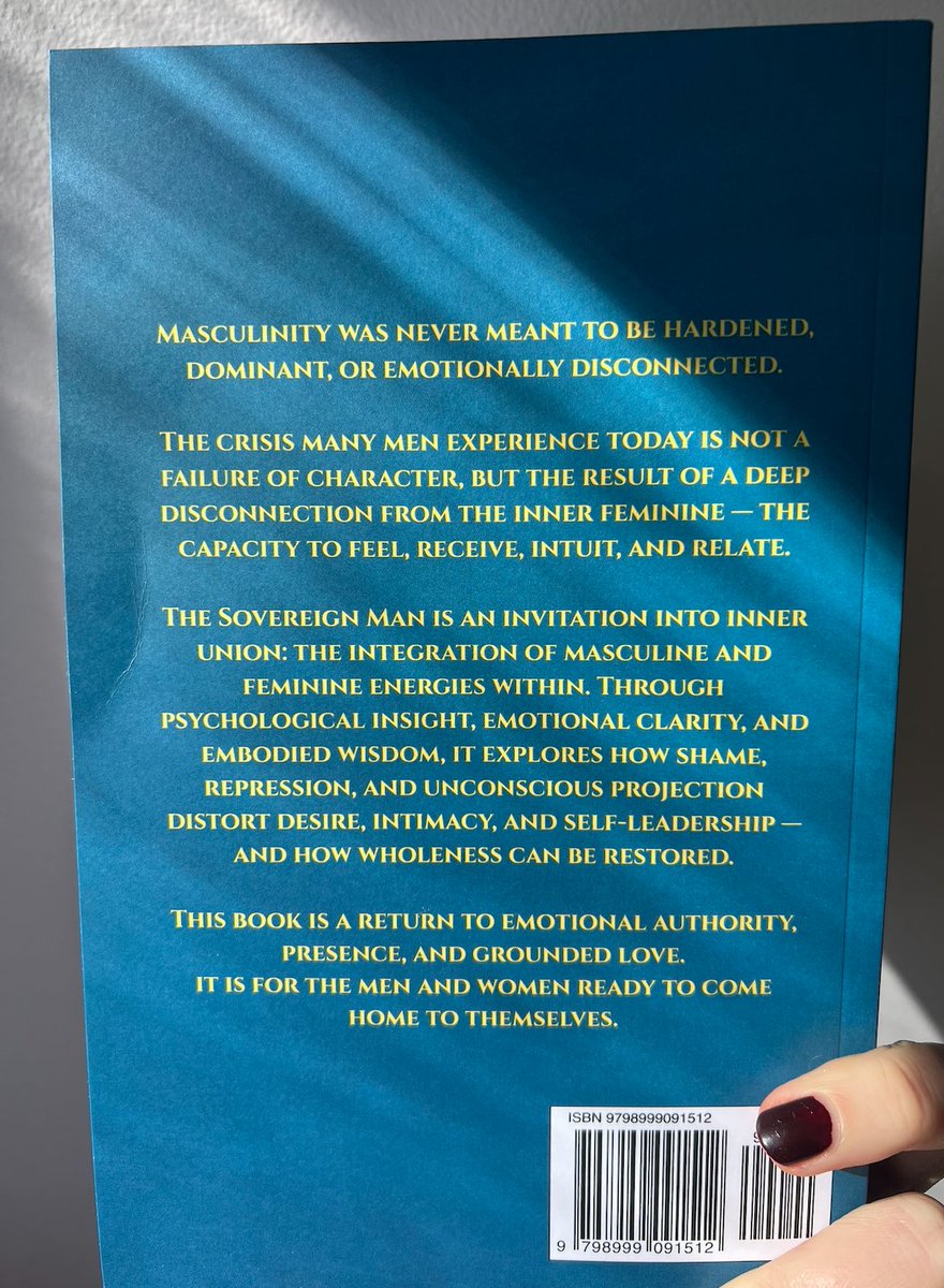 "The Sovereign Man", my second book, an invitation to anima integration, wholeness, emotional maturity and healthy masculinity. 

a.co/d/0j3MX7Gi