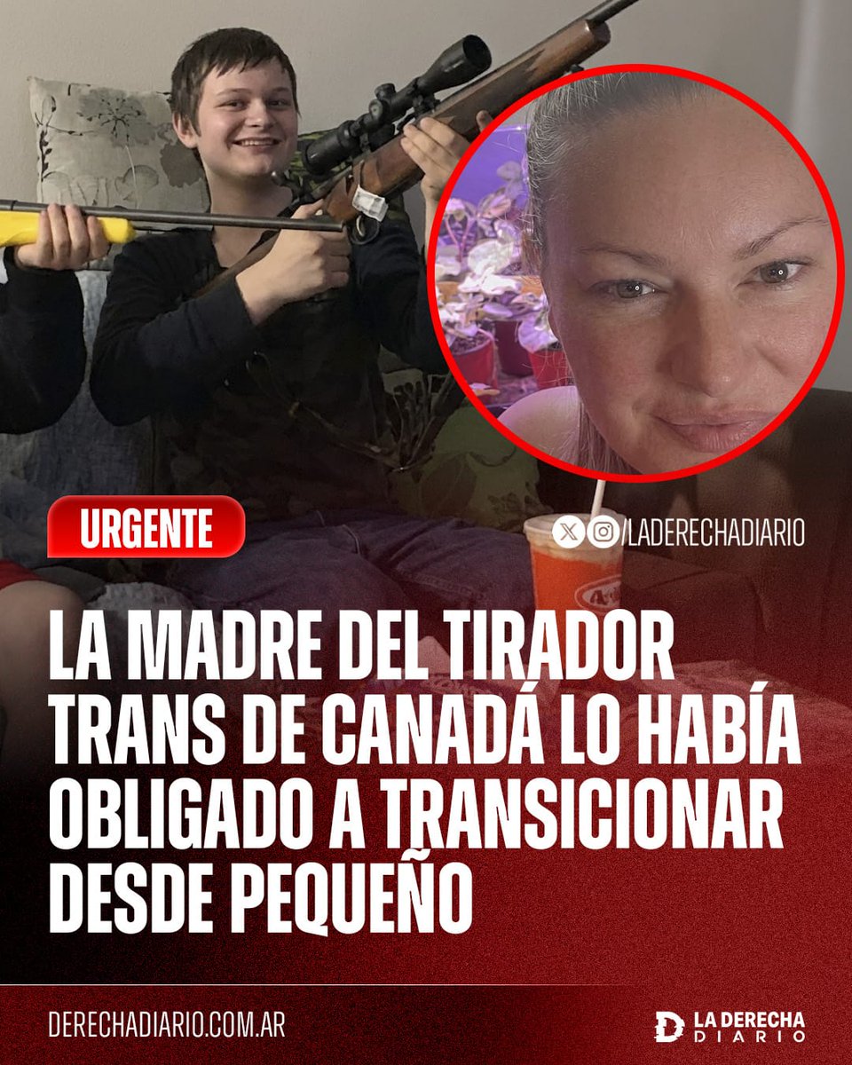 🚨🇨🇦🏳️‍🌈🏳️‍⚧️ | #URGENTE EL PROGRESISMO PROVOCA OTRA TRAGEDIA: El psicópata transexual que asesinó a 10 compañeros de su colegio en Canadá, Jesse Strang, había sido obligado a transicionar desde pequeño por su madre Jennifer Strang, que era una demente activista LGBT.

Luego de la