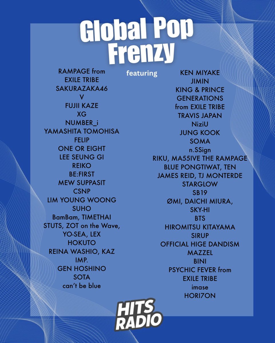 HitsRadioCanada's tweet photo. Today’s three-hour #GlobalPopFrenzy is ready to brighten your day 🎶
We’ve packed the show with great music to keep you company wherever you are — whether you’re waking up, relaxing, or just need some good energy in your day. Come enjoy your favorite artists, some fresh spins, and all the feel-good music with us.

🕖 7–10 PM EST
🕘 9–12 PM KST
🕗 8–11 AM PHT

Can’t wait to share this time with you ☺️