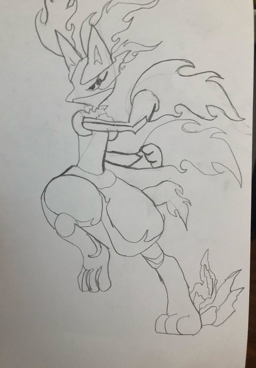 I decided to draw a classic favorite Pokemon as a fire type. Maybe some ...