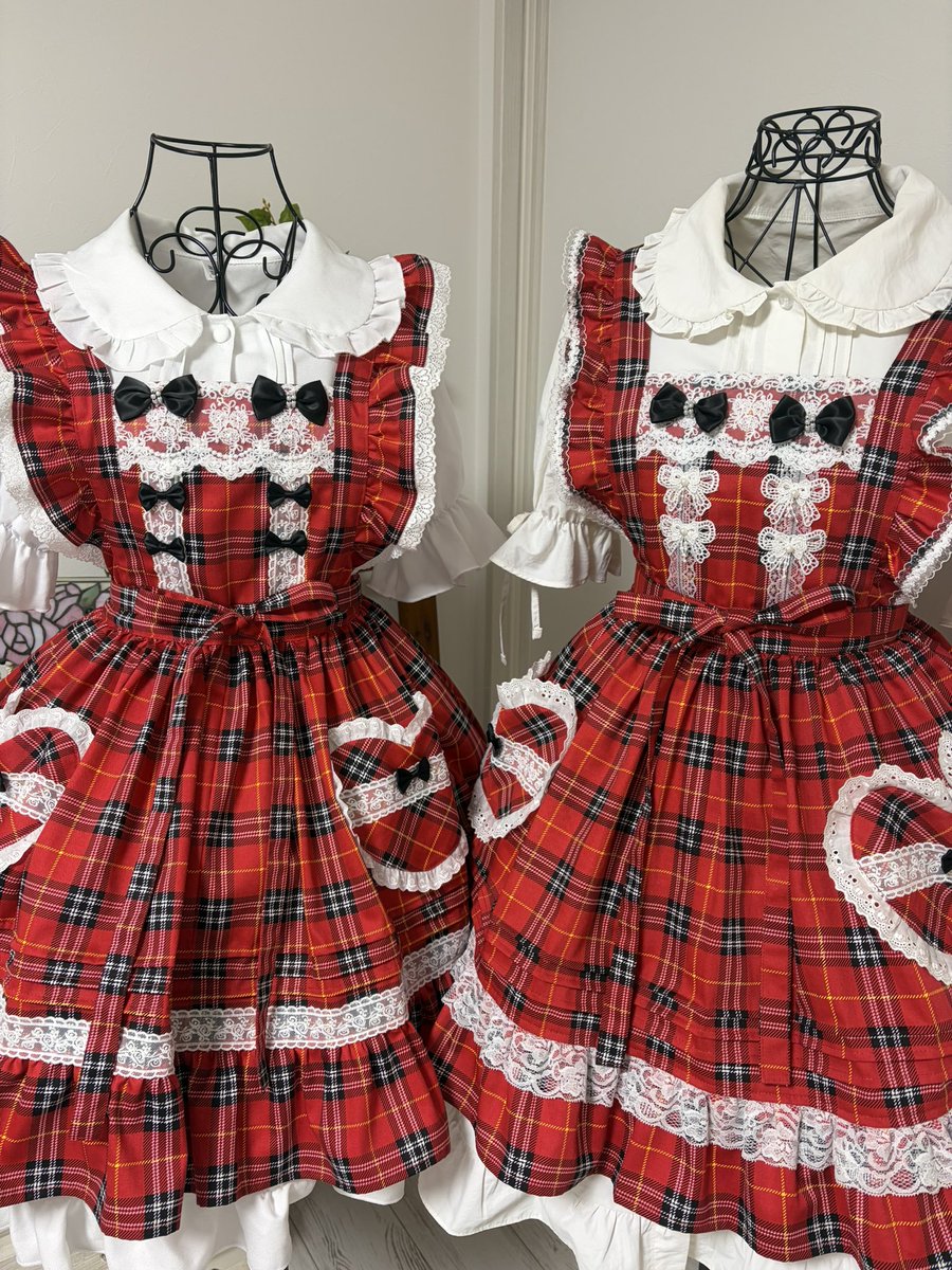 ✨赤タータンです🙌 オックス生地のプリントタータンチェック。 小さな