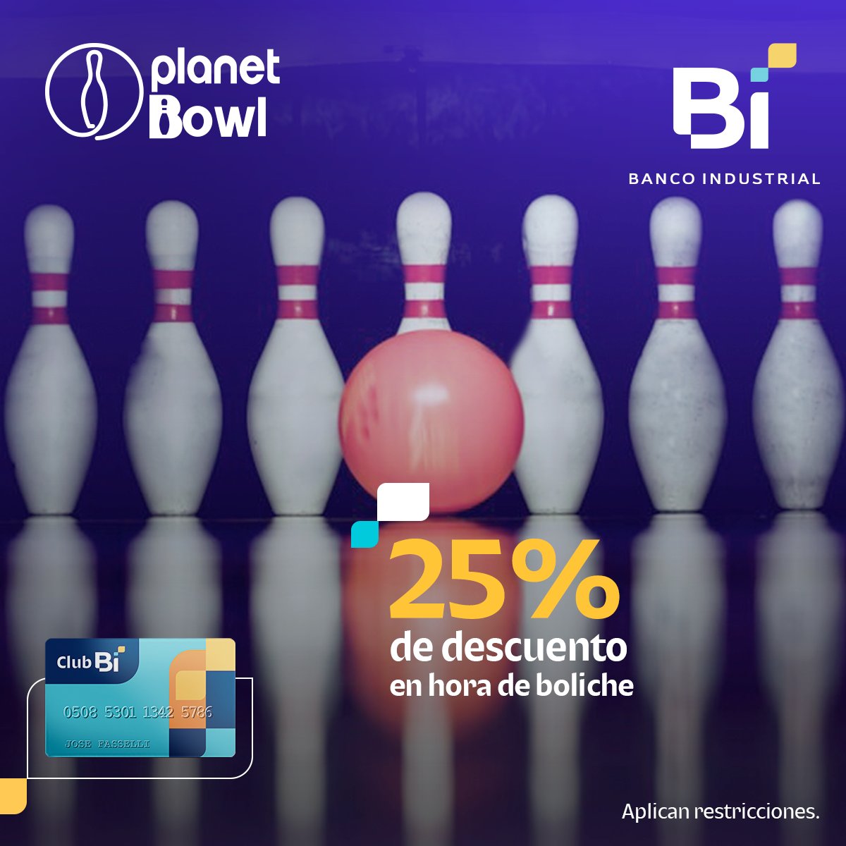 Club_Bi's tweet image. ¡Que ruede la bola y empiece la diversión! 🎊🎳

Con #ClubBi disfruta 25% de descuento en 1 hora de boliche en @bolichesplanetbowl.
🔔 No incluye alquiler de zapatos.
📌 Hasta 5 personas por pista.

¡Solicita tu #ClubBi aquí! 👉🏻 bi.gt/4iwWb1O