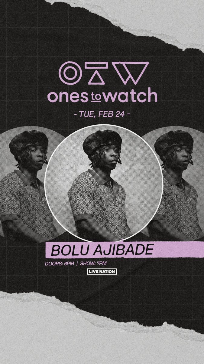 Hey Friends, we just got invited to #Onestowatch at LiveNation! 

It’ll be my first live performance of 2026 so it’s going to be crazy… 

Click the link below to RSVP asap! 💌🔥

linktr.ee/boluajibade