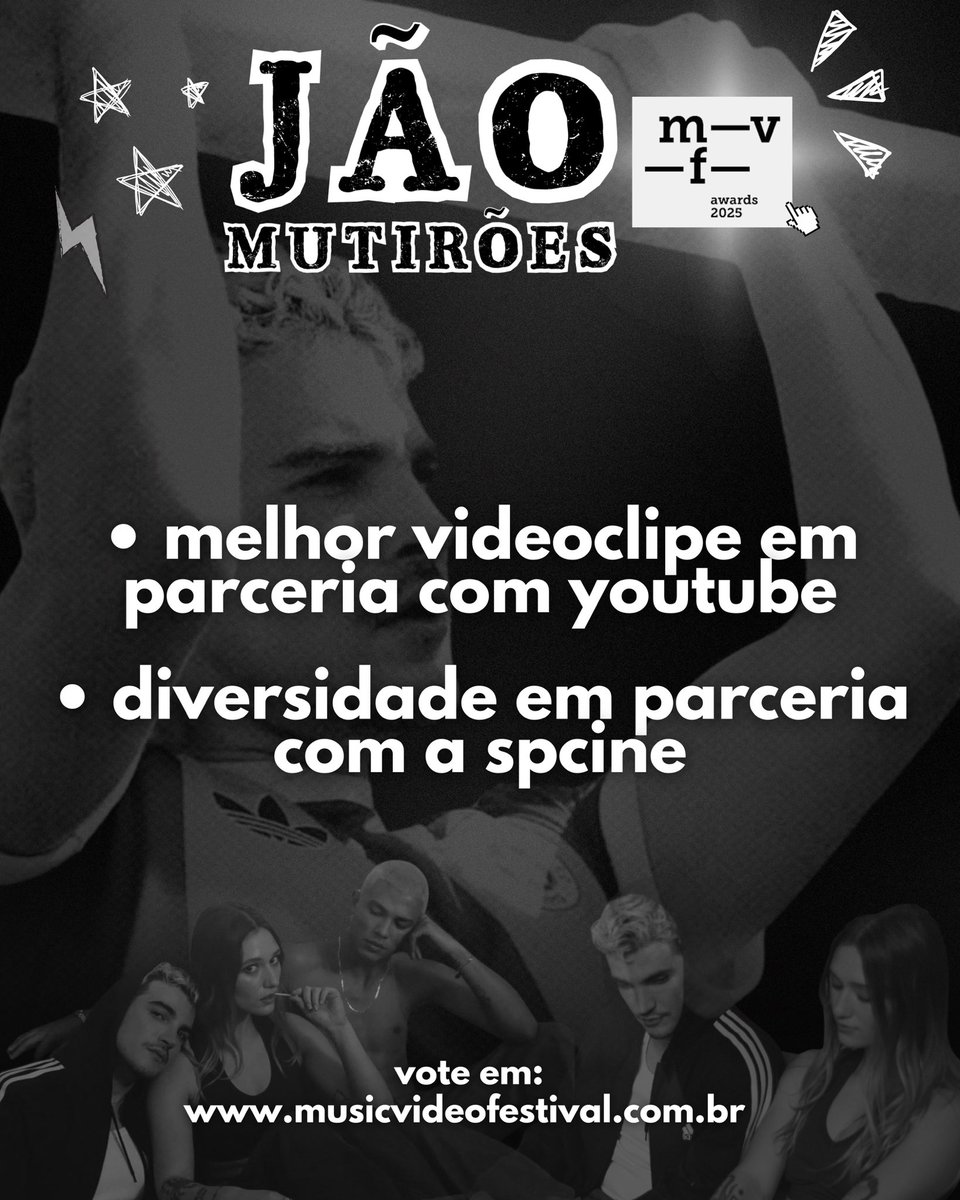🏆 SEGUNDO MUTIRÃO MVF AWARDS 🏆

🗳️ Vote em “Meninos e Meninas” para:
➡️ Melhor Videoclipe
➡️ Diversidade

💬 A cada dez votos, um comentário.
📲 Dê FAV e RT.

🔗  musicvideofestival.com.br/awards-2025/