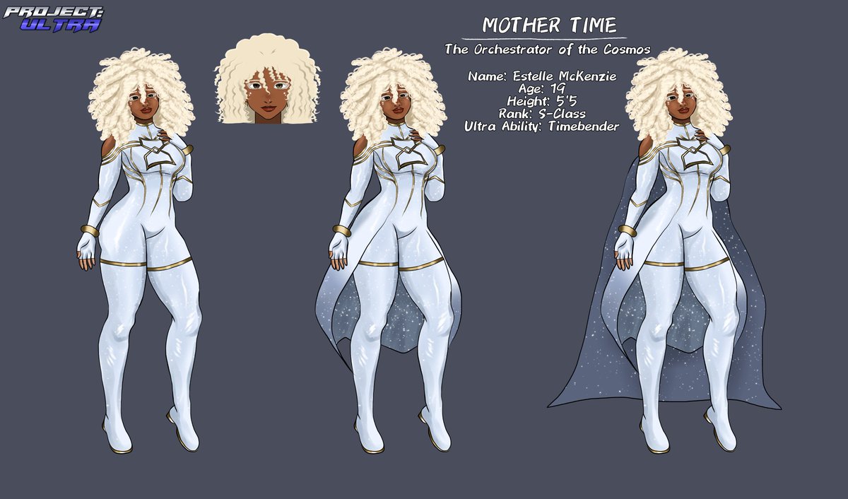 SensoXI's tweet photo. Day 11 of Black History Month
Introducing Mother Time! One of the new generation's brightest heroes, a chronomancer who brings her peers together and strives to ensure no one goes unheard.
#blackartist #superhero #characterdesign #oc https://t.co/l2KQbJmmzb