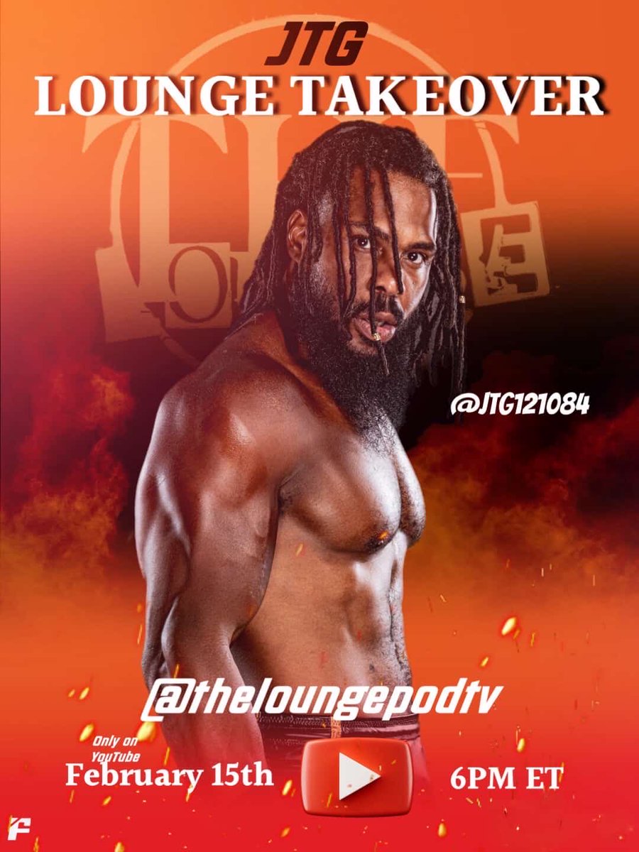 Yo, yo, yo, yo on February 15th we’re bringing JTG to you! Former WWE tag team superstar, master of charisma, and one half of Cryme Tyme — JTG is taking over the lounge! From stealing the show with swagger and mic skills to creating some of the greatest vignettes in WWE history