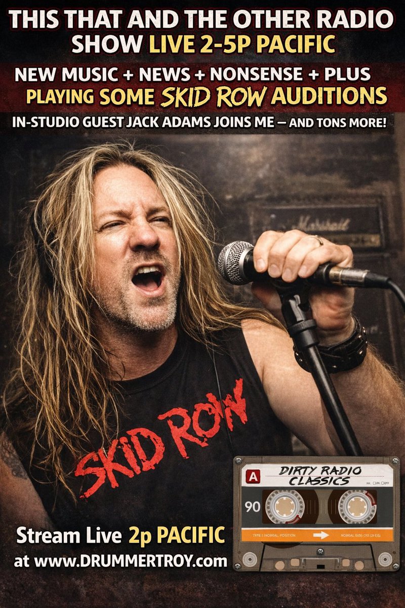 drummertpf's tweet image. We just hit the airwaves for another LIVE #TTTO on #DirtyRadioClassics - Talking @OfficialSkidRow Auditions - the SB Halftime - plus tons of new music, news &amp;amp; nonsense! Tune in Now, wont'cha? Stream at tinyurl.com/DirtyRadioClas…  #LiveRadio