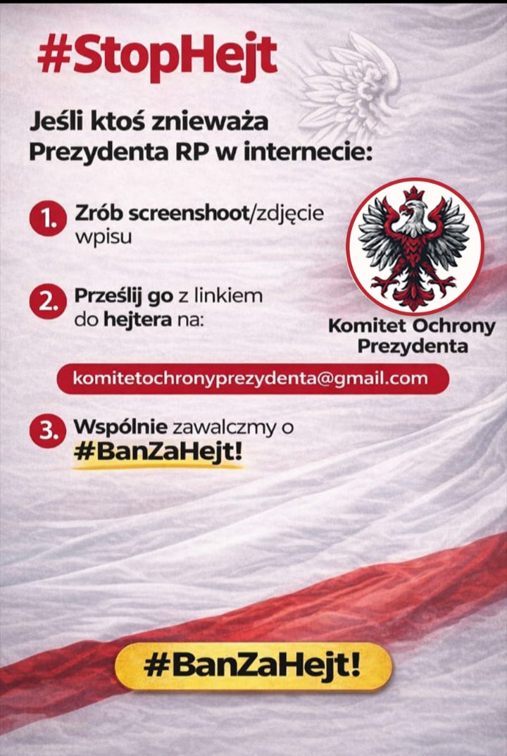 Wspólnie stawiajmy tamę  hejtowi.
👇