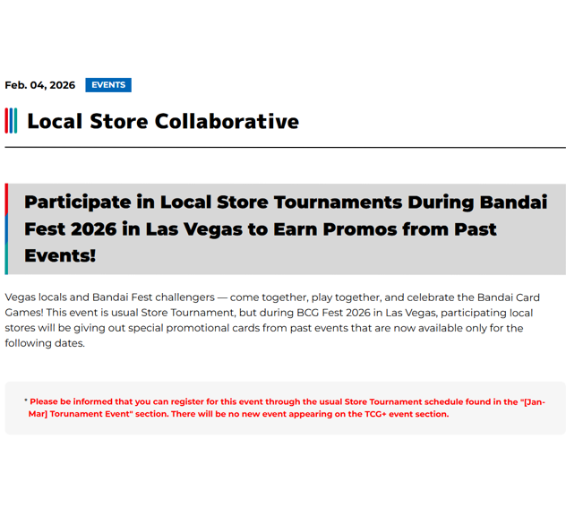 [BCG Fest 25-26 in Las Vegas: Store Events] Local Store Collaborative ...