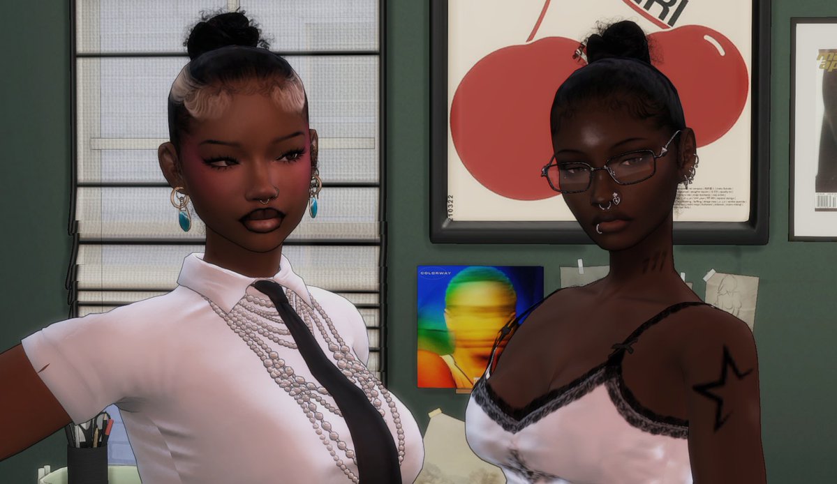 simbunnii's tweet image. Love seeing 2 pretty sims in one room😩
