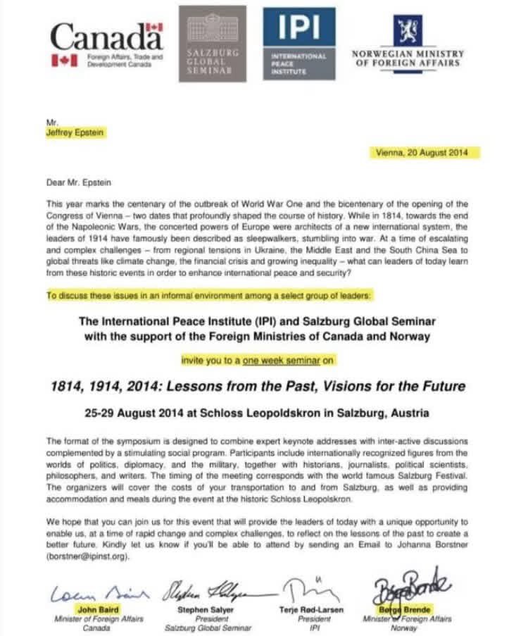 A personal invitation to Jeffrey Epstein from Pierre Poilievre’s Campaign Manager, former MP John Bairds

It’s no wonder why none of these politicians want to talk about this situation. 

Follow: <a href="/goofbusterss/">GoofBusters</a>