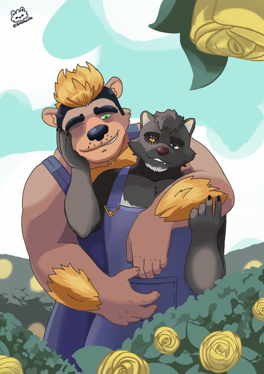 <a href="/ElGreencito/">Greencito 🍟(Comms Open) Slot 0/3🦝</a> hizo una rifita /0/ y me lleve este bonito arte... 

Sin querer, de alguna manera la imagen me mandó a una época más joven. Jejeje ahora la diferencia de tamaños no es tan grande 

Vayan y denle amor al joven o verdecito :3 es bien buena ondaaa