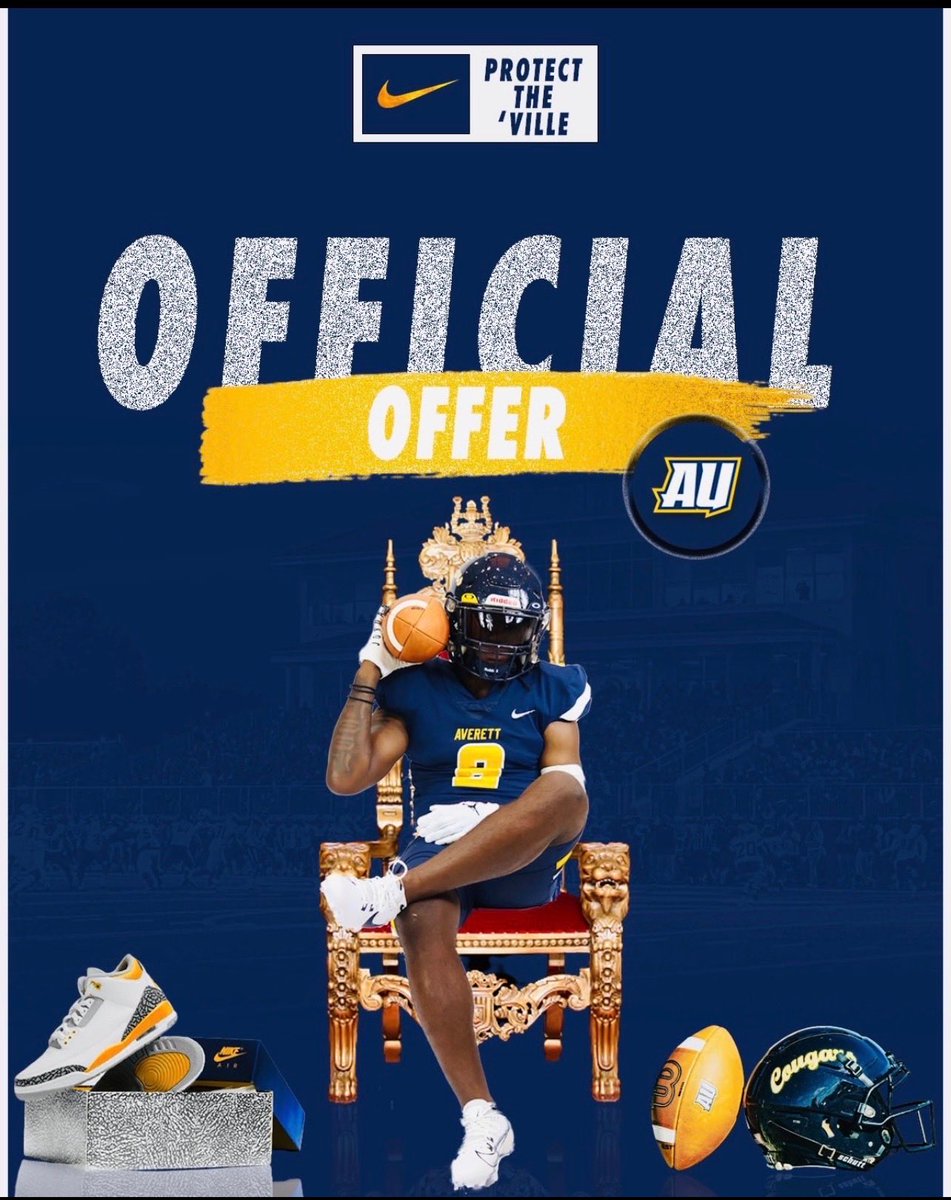 Tymoates's tweet photo. After a great conversation with @AJames_11 I am blessed to receive my 2nd offer from @AverettFootball #AGTG @CoachCejT3 @CoachSloan10 @CoachThomas2727 @NickLilly46 https://t.co/xBAmepgWHU