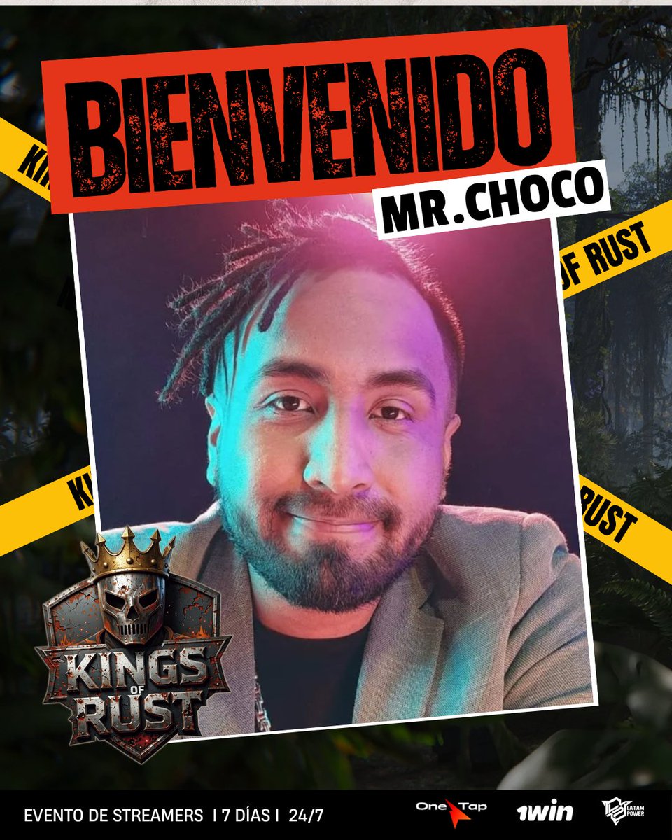 Nos alegra tenerte <a href="/MrChoconero/">Rikardo 'Mr.Choco' Mendoza 🇵🇪</a>  en Kings of Rust👑 Este evento reúne a creadores que buscan competir, entretener y dejar huella 🔥 Estamos seguros de que brindarás un gran espectáculo para toda la comunidad!