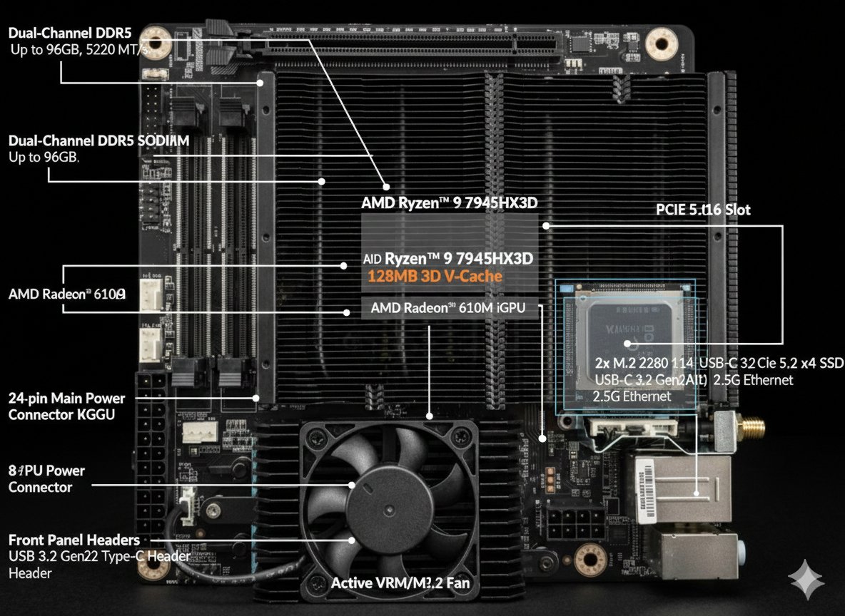 RafaelChia_CM's tweet image. Montando el nuevo bicho: #Minisforum BD790i X3D 🚀.
​16 núcleos de puro músculo con el Ryzen 9 7945HX3D y nada menos que 128MB de L3 Cache (3D V-Cache) en formato ITX. Doble slot M.2 PCIe 5.0 para que vuele todo. El futuro de los SFF ya está aquí. 💻🔥
​#SFF #MiniITX #AMD