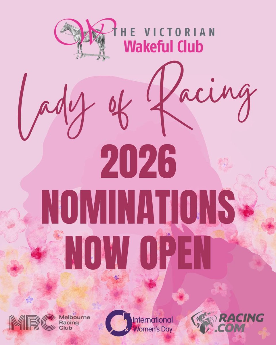 Nominations are now open for the 2026 Lady of Racing Award. Find out more and nominate someone you know who you think deserves to be recognised for their contributions to the Victorian racing and breeding industry here: wakeful.com.au/lady-of-racing