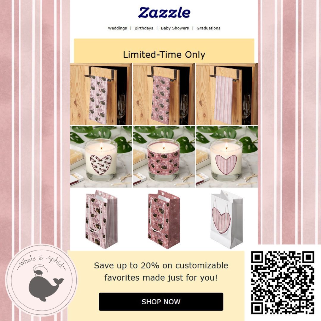victoria_marble's tweet image. 💝Limited Time Only💝 Now take 20% off @ whale_and_aphid #Zazzle products for #ValentinesDay! Tea towels, candles, &amp;amp; gift wrap, oh my! 🌸Shop link in bio!